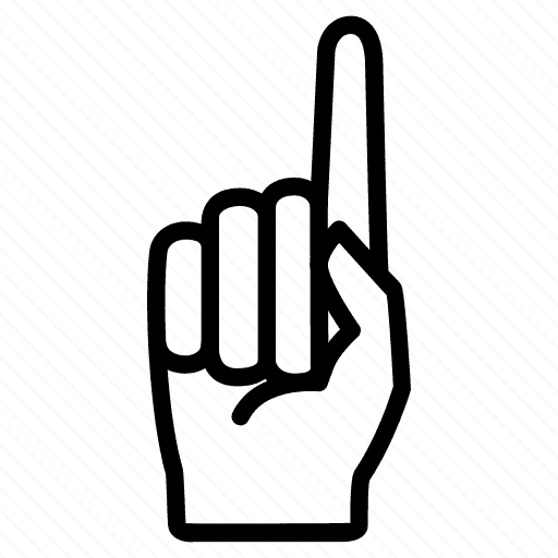 Index finger pointing up — step one